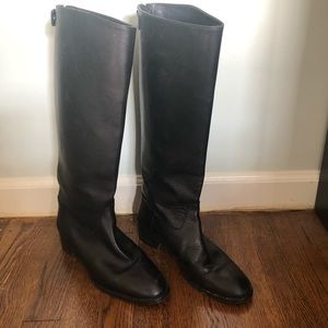 J. Crew Black Leather Riding Boots Size 9
